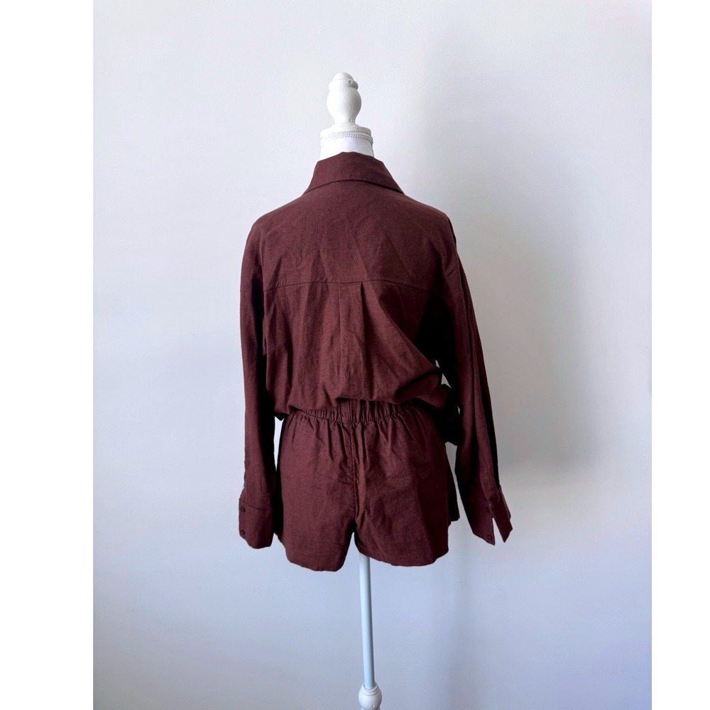 Abercrombie Oversized Set 2pc Linen Blend Button Down + Pleated Shorts Sz S - Picture 6 of 12